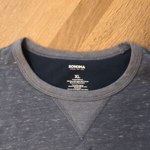 Sonoma Men's Heathered Blue Crewneck Sweater